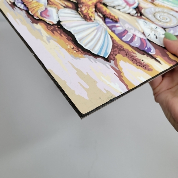 Shells Paint by Number Finished Acrylic Painting Finished 14 by 11 - Picture 8 of 17